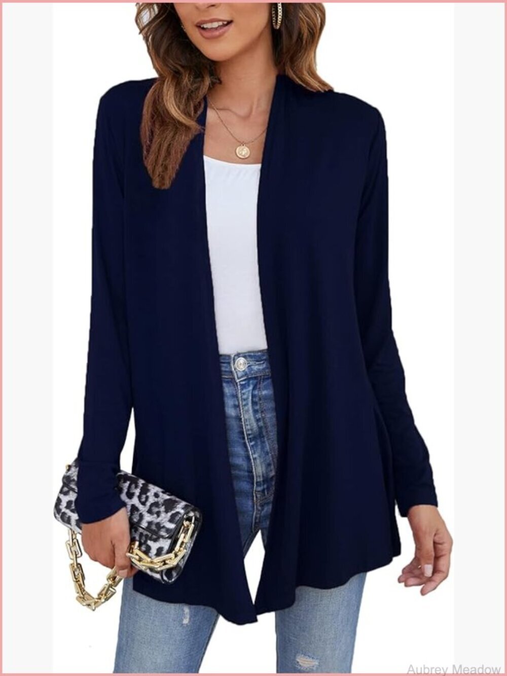 Lightweight Open Front Cardigan Long Sleeve Soft Drape Sweater